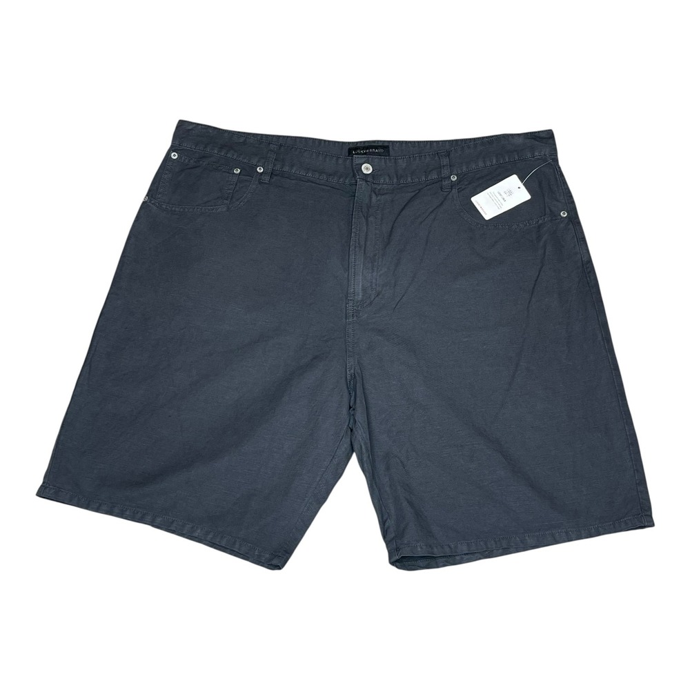 NEW Lucky Brand Gray Shorts 9" Linen Cotton Beach Summer Golf Casuals Mens 42‎